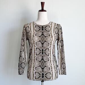 J. Crew Snakeskin Print Merino Wool Crewneck Sweater